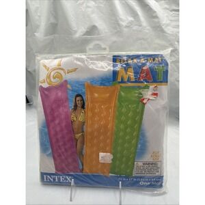 Inflatable Pool Float Bed 72" x 27" Relax-A- Mat Lounge Pool Raft Intex Green